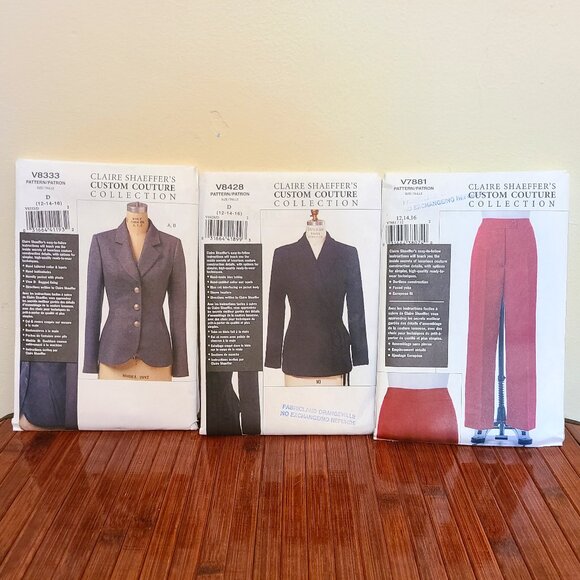 Vintage Vogue Claire Shaeffer Custom Couture Patterns Sz 12-16 - Three - Picture 1 of 11